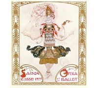 ARTXLXXBN Dipinti Famosi Stampa Tela Canvas Quadri D'Arte Classica Portada de un programa para la temporada rusa de ópera y ballet de Leon Bakst per L'arredamento Della Camera da Letto 60x90cm