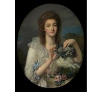 ARTXLXXBN Dipinti Famosi Stampa Tela Canvas Quadri D'Arte Classica Princesa Varvara Nikolaevna Gagarina por Jean Baptiste Greuze per L'arredamento Della Camera da Letto 60x90cm