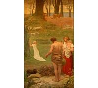 ARTXLXXBN Dipinti Famosi Stampa Tela Canvas Quadri D'Arte Classica Santa Genoveva como niña en oración por Pierre Cecile Puvis De Chavannes per L'arredamento Della Camera da Letto 60x90cm
