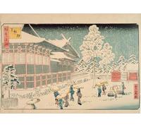 ARTXLXXBN Dipinti Famosi Stampa Tela Canvas Quadri D'Arte Classica Santuario Shiba Jimmei de la serie Lugares famosos de Edo de Hiroshige Ii per L'arredamento Della Camera da Letto 60x90cm