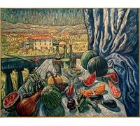 ARTXLXXBN Famoso Arte Murale Su Tela Poster Con Stampa Blick Vonder Villa Romana Auf Die Silhouette Der Stadt Florenz de Theo Von Brockhusen per la Decorazione Domestica dell'ufficio 60x90cm