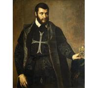 ARTXLXXBN Famoso Arte Murale Su Tela Poster Con Stampa Caballero de Malta con reloj de Tiziano Vecelli per la Decorazione Domestica dell'ufficio 60x90cm