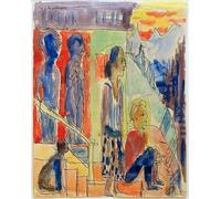 ARTXLXXBN Famoso Arte Murale Su Tela Poster Con Stampa Elkirchner antes del amanecer de Ernst Ludwig Kirchner per la Decorazione Domestica dell'ufficio 60x90cm