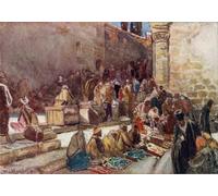 ARTXLXXBN Famoso Arte Murale Su Tela Poster Con Stampa Entrada al patio delantero de la Iglesia del Santo Sepulcro Jerusalén por John Fulleylove per la Decorazione Domestica dell'ufficio 60x90cm