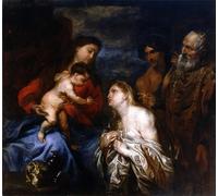 ARTXLXXBN Famoso Arte Murale Su Tela Poster Con Stampa la Virgen y el Niño con los pecadores arrepentidos de Anthony Van Dyck per la Decorazione Domestica dell'ufficio 60x90cm