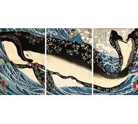 ARTXLXXBN Famoso Arte Murale Su Tela Poster Con Stampa Miyamoto no Musashi attacca l'animale di Utagawa Kuniyoshi per la Decorazione Domestica dell'ufficio 60x90cm