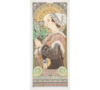ARTXLXXBN Famoso Arte Murale Su Tela Poster Con Stampa Poesía de Alphonse Mucha per la Decorazione Domestica dell'ufficio 60x90cm