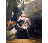 ARTXLXXBN Famoso Arte Murale Su Tela Poster Con Stampa Retrato de la familia Stampa Di Soncino de Francesco Hayez per la Decorazione Domestica dell'ufficio 60x90cm