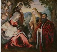ARTXLXXBN Famoso Arte Murale Su Tela Poster Con Stampa Sagrada Familia con Matteo Saranzo de Jacopo Robusti Tintoretto per la Decorazione Domestica dell'ufficio 60x90cm