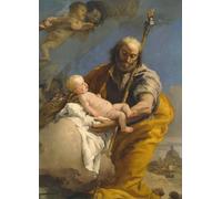 ARTXLXXBN Famoso Arte Murale Su Tela Poster Con Stampa San José y el Niño Jesús de Battista per la Decorazione Domestica dell'ufficio 60x90cm