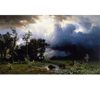 ARTXLXXBN Famoso Arte Murale Su Tela Poster Con Stampa Tras la tormenta inminente de Albert Bierstadt per la Decorazione Domestica dell'ufficio 60x90cm