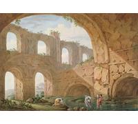 ARTXLXXBN Famoso Arte Murale Su Tela Poster Con Stampa Villa Adriana cerca de Tivoli de Charles Louis Clerisseau per la Decorazione Domestica dell'ufficio 60x90cm