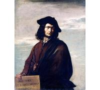 ARTXLXXBN Famoso Painting Quadri Tela Stampe Su Tela Animali Autorretrato de Salvatore Rosa de Salvator Rosa per Decorazioni per la Casa 60x90cm