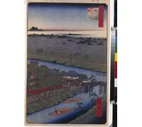 ARTXLXXBN Famoso Painting Quadri Tela Stampe Su Tela Animali Cien Celebres de Edo la isla de Yanagishima por Utagawa Hiroshige per Decorazioni per la Casa 60x90cm