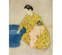 ARTXLXXBN Famoso Painting Quadri Tela Stampe Su Tela Animali El baño del niño de Mary Cassatt per Decorazioni per la Casa 60x90cm