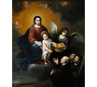 ARTXLXXBN Famoso Painting Quadri Tela Stampe Su Tela Animali El Niño Jesús repartiendo pan a los peregrinos de Bartolomé Esteban Murillo per Decorazioni per la Casa 60x90cm