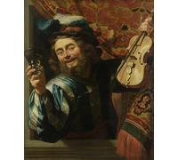 ARTXLXXBN Famoso Painting Quadri Tela Stampe Su Tela Animali El violinista alegre de Gerrit Van Honthorst per Decorazioni per la Casa 60x90cm