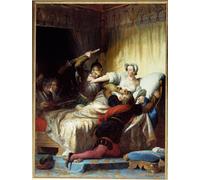 ARTXLXXBN Famoso Painting Quadri Tela Stampe Su Tela Animali Escena de la Matanza de San Bartolomé de Evariste per Decorazioni per la Casa 60x90cm