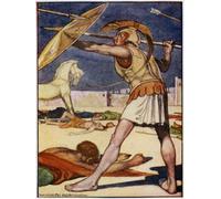 ARTXLXXBN Famoso Painting Quadri Tela Stampe Su Tela Animali La punta de la lanza voló sobre el hombro izquierdo de Patroclo de William Heath Robinson per Decorazioni per la Casa 60x90cm