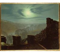ARTXLXXBN Famoso Painting Quadri Tela Stampe Su Tela Animali Luna llena detrás de una nube cirro por Grimshaw per Decorazioni per la Casa 60x90cm