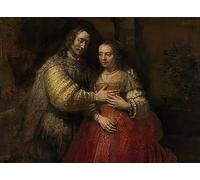 ARTXLXXBN Famoso Painting Quadri Tela Stampe Su Tela Animali Ritratto di una coppia come Isacco e Rebecca, conosciuta come la sposa ebrea. di Rembrandt Van Rijn per Decorazioni per la Casa 60x90cm