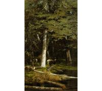 ARTXLXXBN Famoso Painting Quadri Tela Stampe Su Tela Animali Tala de madera en un bosque Giuseppe De Nittis per Decorazioni per la Casa 60x90cm
