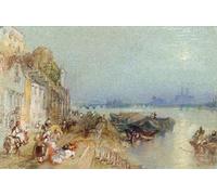 ARTXLXXBN Famoso Poster Parete Quadri Murale Tela Andernach de Wc con pluma y tinta negra sobre lienzo tejido de Mallord William Turner per la Decorazione Della Parete 60x90cm