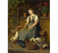 ARTXLXXBN Famoso Poster Parete Quadri Murale Tela Doncella dormida Ludwig Knaus per la Decorazione Della Parete 60x90cm