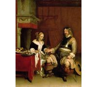 ARTXLXXBN Famoso Poster Parete Quadri Murale Tela el caballero soldado de Gerard Ter Borch per la Decorazione Della Parete 60x90cm
