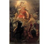 ARTXLXXBN Famoso Poster Parete Quadri Murale Tela La lucha de Thor con los gigantes de Mårten Eskil Winge per la Decorazione Della Parete 60x90cm