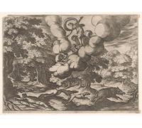 ARTXLXXBN Famoso Poster Parete Quadri Murale Tela Paisaje con la muerte de Adonis de Antonio Tempesta per la Decorazione Della Parete 60x90cm