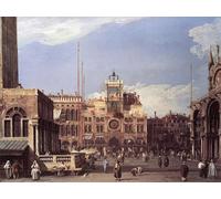 ARTXLXXBN Famoso Poster Parete Quadri Murale Tela Piazza San Marco: la Torre del Reloj Canaletto per la Decorazione Della Parete 60x90cm