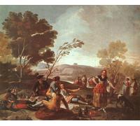 ARTXLXXBN Famoso Poster Parete Quadri Murale Tela Picnic en las orillas de Francisco De Goya per la Decorazione Della Parete 60x90cm