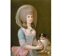 ARTXLXXBN Famoso Poster Parete Quadri Murale Tela Retrato de doña María Teresa Apocalipsis de Sisma dando un bocado a su perro de Augustin Esteve per la Decorazione Della Parete 60x90cm
