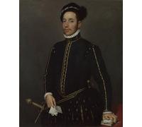 ARTXLXXBN Famoso Poster Parete Quadri Murale Tela Retrato de un caballero Il Gentile Cavaliere de Battista Moroni per la Decorazione Della Parete 60x90cm