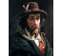 ARTXLXXBN Famoso Poster Parete Quadri Murale Tela Risorgimento Retrato de Francesco Nullo por Domenico Morelli per la Decorazione Della Parete 60x90cm
