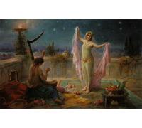 ARTXLXXBN Famoso Poster Parete Quadri Murale Tela Serenata a la luz de la luna de Hans Zatzka per la Decorazione Della Parete 60x90cm