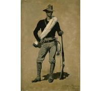 ARTXLXXBN Famoso Poster Parete Quadri Murale Tela Soldado estadounidense Guerra española por Frederic Remington per la Decorazione Della Parete 60x90cm