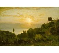 ARTXLXXBN Famoso Stampa Immagini Quadri Moderni Art Atardecer en el lago Albano de George Inness per L'arredamento del Soggiorno 60x90cm