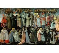 ARTXLXXBN Famoso Stampa Immagini Quadri Moderni Art Detalle del Juicio Final de la Predela que Representa el Paraíso de Di Paolo per L'arredamento del Soggiorno 60x90cm