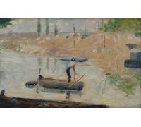 ARTXLXXBN Famoso Stampa Immagini Quadri Moderni Art Hombre en un barco de Georges Pierre Seurat per L'arredamento del Soggiorno 60x90cm