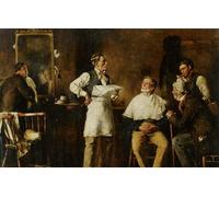 ARTXLXXBN Famoso Stampa Immagini Quadri Moderni Art La barbería de George Elgar Hicks per L'arredamento del Soggiorno 60x90cm