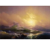 ARTXLXXBN Famoso Stampa Immagini Quadri Moderni Art la novena ola de Hovhannes Aivazovsky per L'arredamento del Soggiorno 60x90cm