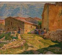 ARTXLXXBN Famoso Stampa Immagini Quadri Moderni Art Mañana soleada en Civita D'antino por Kristian Zahrtmann per L'arredamento del Soggiorno 60x90cm