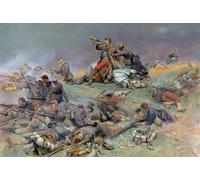 ARTXLXXBN Famoso Stampa Immagini Quadri Moderni Art Muerte del comandante Berbegier en la batalla de Saint privat de Jean Baptiste Edouard Detaille per L'arredamento del Soggiorno 60x90cm