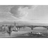 ARTXLXXBN Famoso Stampa Immagini Quadri Moderni Art Nuevo puente de hierro sobre el Támesis desde Queen Street por Preston Neale per L'arredamento del Soggiorno 60x90cm
