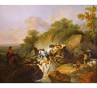 ARTXLXXBN Famoso Stampa Immagini Quadri Moderni Art Ruptura de un puente de madera de Philippe Jacques De Loutherbourg per L'arredamento del Soggiorno 60x90cm