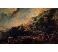 ARTXLXXBN Famoso Stampa Immagini Quadri Moderni Art Ulises y Nausicaa en la isla de los feacios de Peter Paul Rubens per L'arredamento del Soggiorno 60x90cm