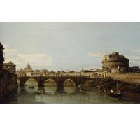ARTXLXXBN Famoso Stampa Immagini Quadri Moderni Art Vista del Tíber con el Castel Santangelo de Bernardo Bellotto per L'arredamento del Soggiorno 60x90cm