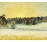 ARTXLXXBN Famoso Stampa Tela Canvas Quadri D'Arte Classica Atardecer brumoso en Eragny de Camille Jacob Pissarro per L'arredamento Della Camera da Letto 60x90cm